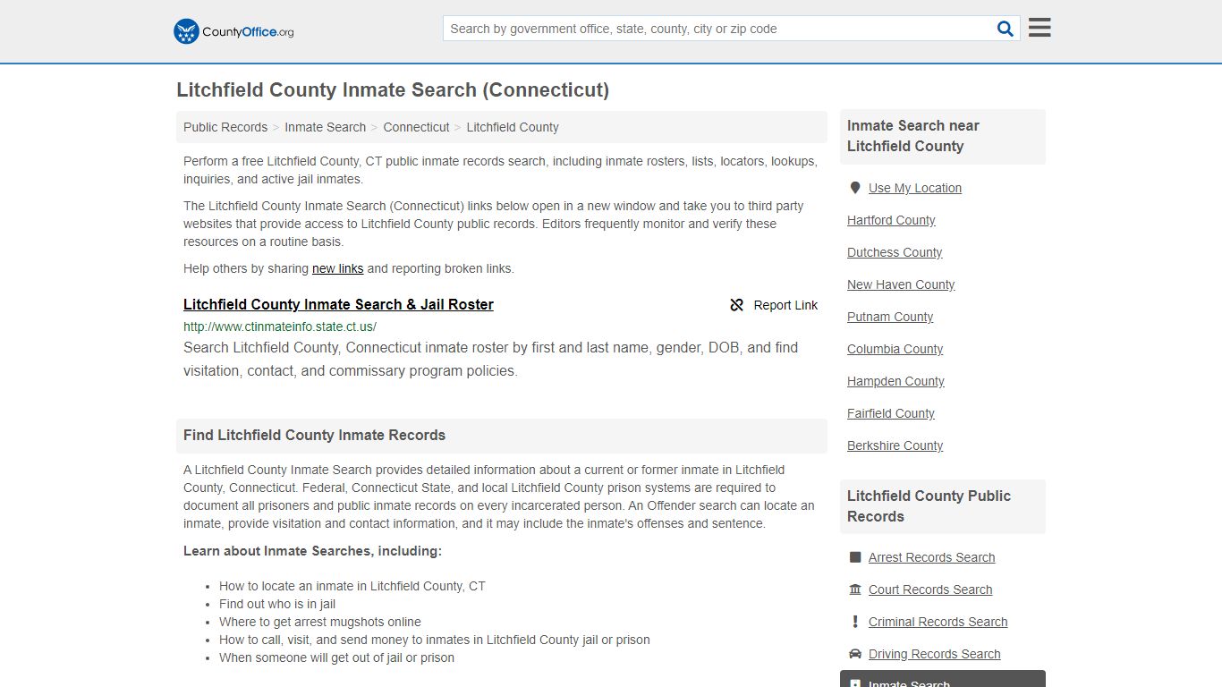 Inmate Search - Litchfield County, CT (Inmate Rosters ...