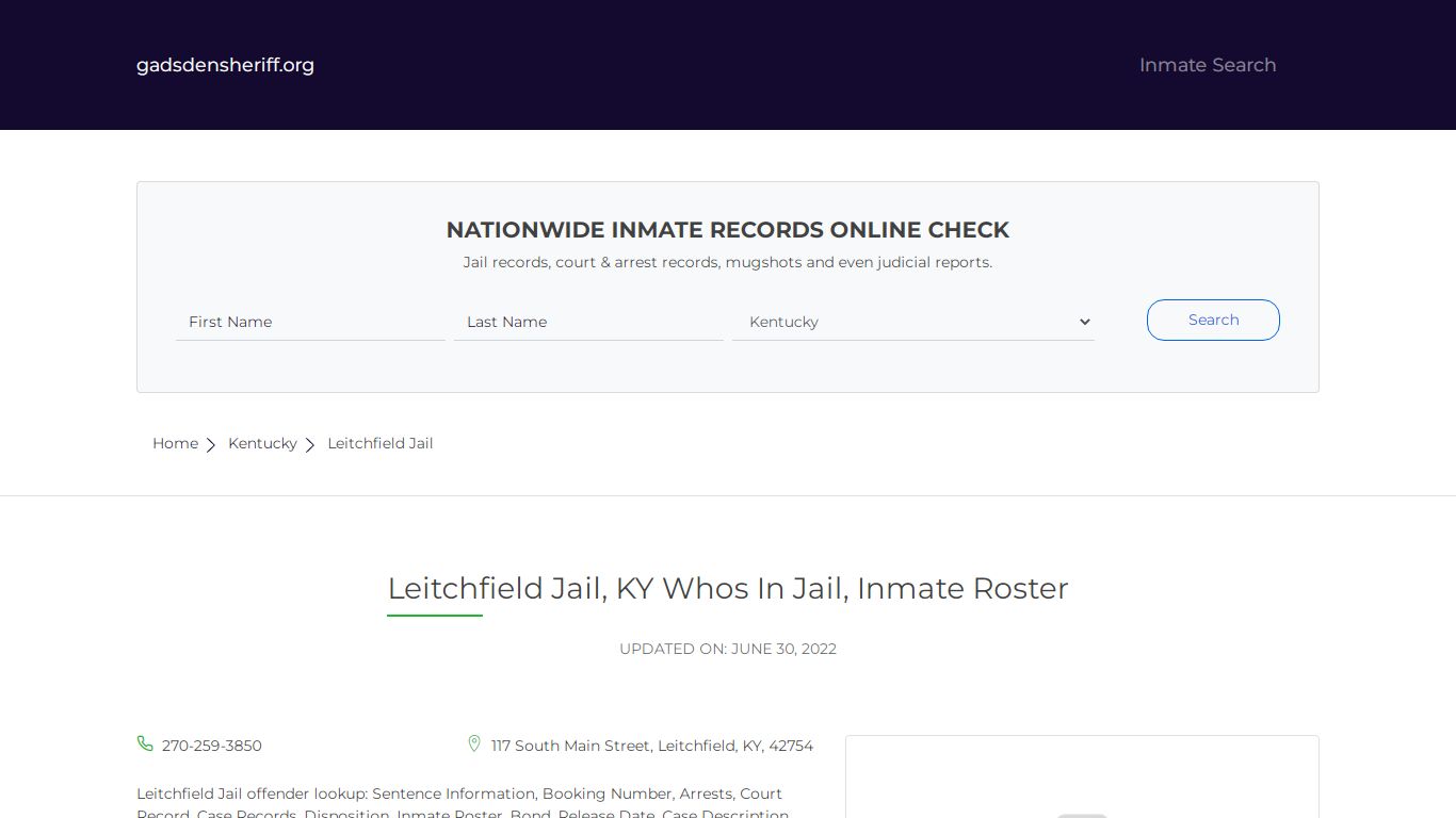 Leitchfield Jail, KY Inmate Roster, Whos In Jail